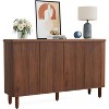 ORRD 59.74" Modern Buffet Sideboard Cabinet,  Storage Console with Semicircle Doors & 4 Shelves for Dining Room, Kitchen, Brown - 3 of 4