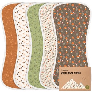 KeaBabies 5pk Urban Baby Burp Cloths, Organic Burping Cloth for Babies, Burp Rags for Baby Girls, Boys - 1 of 4