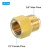 Unique Bargains Fit Air Gas Line Refrigeration Brass SAE 45 Degree Flare Plumbing Connectors - 3 of 4