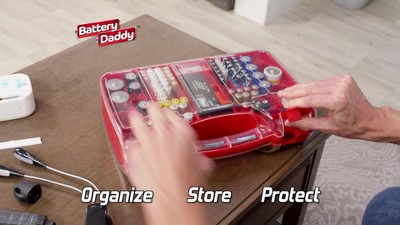 Ontel Battery Daddy 180 Battery Organizer and Storage Case with Tester, 1  Count, As Seen on TV : : Electronics