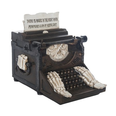 Transpac Resin 9.9 in. Multicolor Halloween Spooky Typewriter