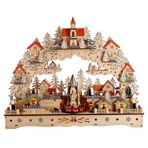 Kurt Adler 18.5-Inch Battery Operated LED Musical Christmas Village With Motion - 1 of 4