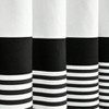 84 inch black and white farmhouse striped shower curtain 72 Wx 84 L with tassel - 2 of 4