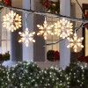 8.5 FT Snowflake Lights with 6 Drops, 100 Count Clear Bulbs Christmas String Lights, Plug in & Connectable - 3 of 4