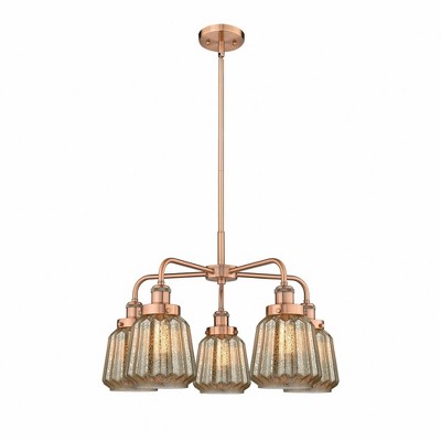 Chatham - 5 Light Stem Hung Chandelier In Art Deco Style-13.5 Inches Tall and 24.5 Inches Wide