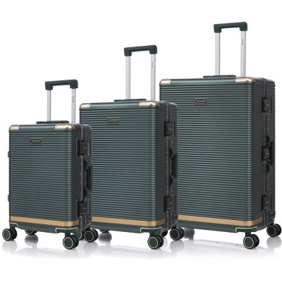 Coolife Luggage set PC+aluminum 20/24/28 inch three models set, stylish aluminum frame password lock luggage