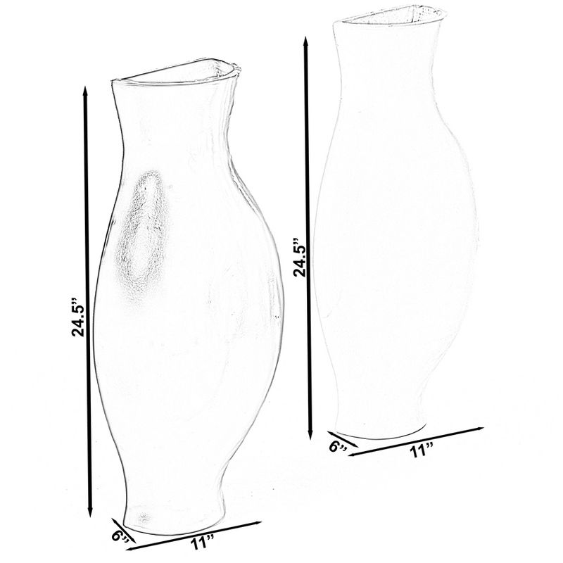 Uniquewise Tall Narrow Vase, Sleek Split Vase, Modern Floor Vase, Decorative Gift, Vase for Interior Design, 24.5 Inch Vase, Set of Black and white, 4 of 6