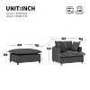 TIRAMISUBEST 2 PC Chaise Lounge Set, Chenille Single Sofa with Movable Ottoman, Upholstered Lazy Sleeper Armchair - 2 of 4