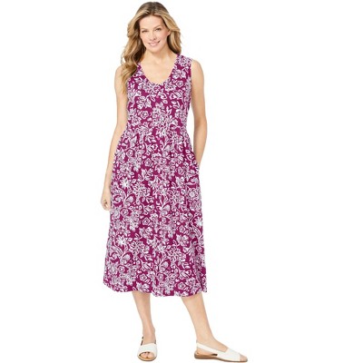 Woman Within Plus Size Sleeveless Button Front Dress