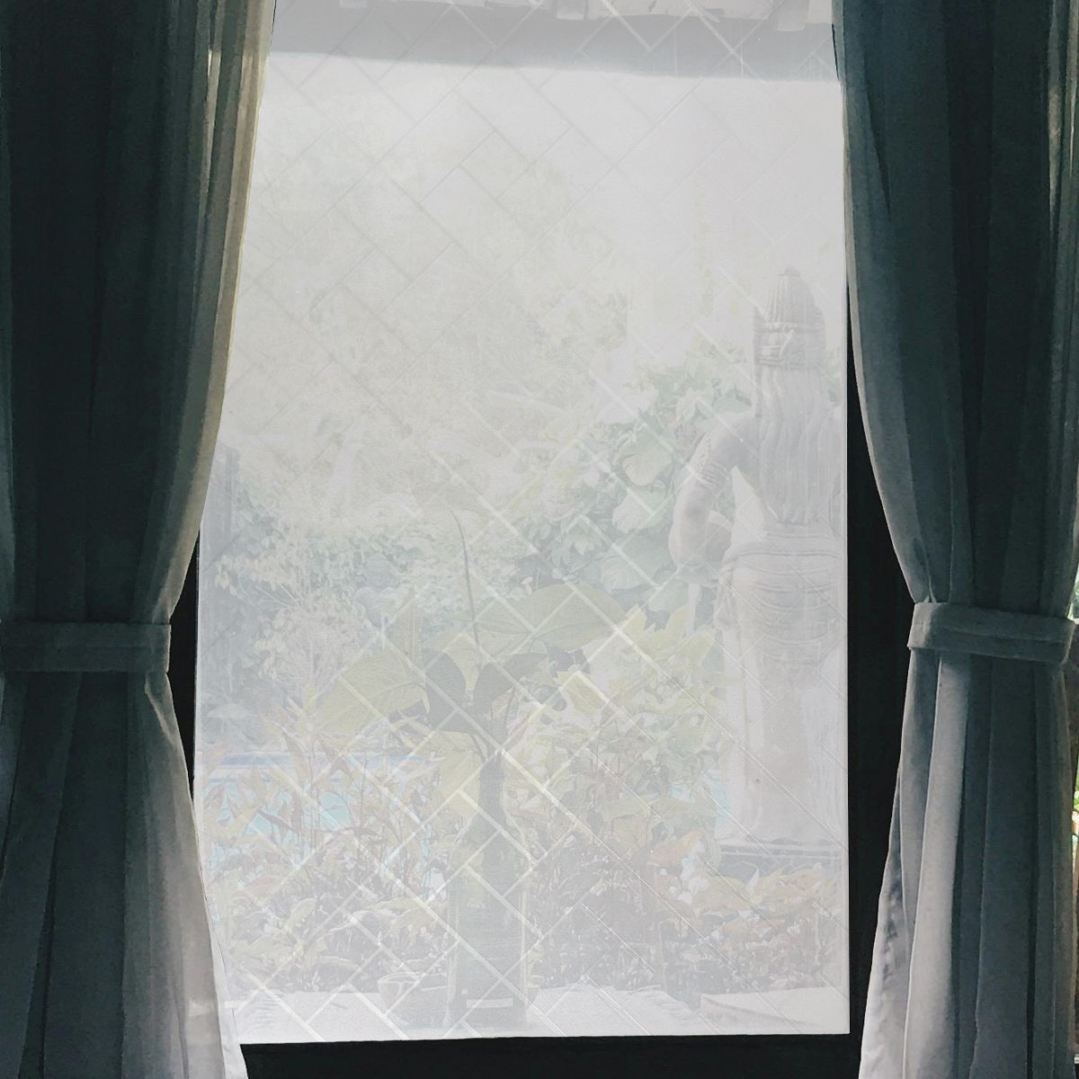 Unique Bargains Diagonal Pattern Window Privacy Film 39.37"L x 17.72"W Clear 1 Pc