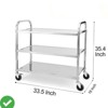 3 Tier Kitchen Serving Cart Heavy-Duty Rolling Utility Cart Kitchen Island Serving Cart w/ 360¡ã Wheels - 2 of 4