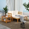 Tangkula 5 Pieces Patio Lounge Chair Set w/Ottomans Acacia Wood Patio Conversation Set w/Cushions Coffee Table Modular Outdoor Lounge Sofa Set - 4 of 4