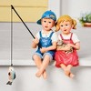 Collections Etc Hand-Painted Fishing Kids Step Sitter Garden Sculpture NO SIZE - 3 of 3