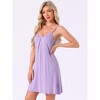 INSPIRE CHIC Women's Sleeveless V Neck Nightshirt Pajama Dress Chemise Nightgowns - 2 of 4