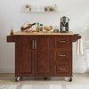 53.78"Kitchen Island with Drop Leaf Countertop, Rolling Kitchen Island Cart , Barn Door Kitchen Island Table - 2 of 4
