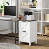 HOMCOM 2 Drawer Vertical File Cabinet with Silent Slides, Farmhouse Filing Cabinet with Barn Doors for A4/Letter Size, Printer Stand - 2 of 4