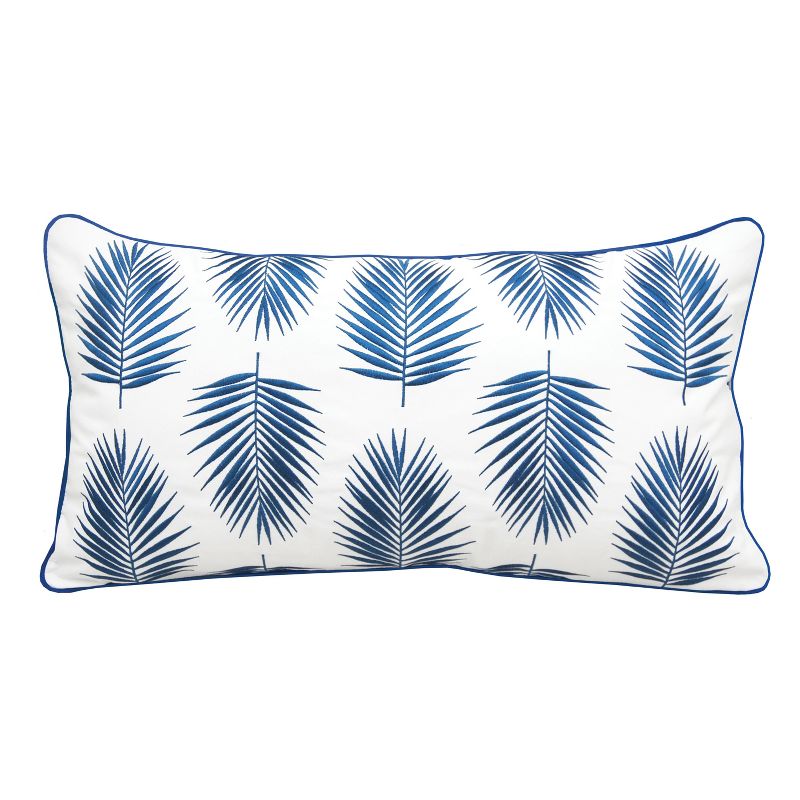 RightSide Designs Palm Pattern Lumbar Indoor/Outdoor Throw Pillow, 1 of 6
