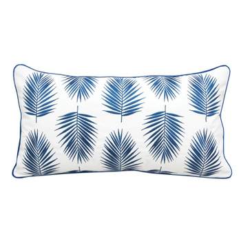 RightSide Designs Palm Pattern Lumbar Indoor/Outdoor Throw Pillow