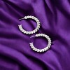Slickblue Women's Metal Hoop Earrings, Leaf Pattern Design, Lightweight Party Jewelry, Gold/Silver, 1.5 Inch - 3 of 3