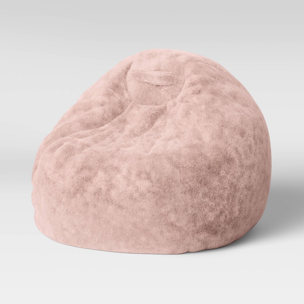 Photos - Bean Bag Fuzzy Fur Kids'  Pink - Pillowfort™