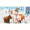 Olivia’s Home Snowman With Wildlife Doormat – 22"x32" Rectangle Winter Scene Mat for Indoor/Outdoor Use - 2 of 3