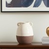 HomeRoots 11" Brown And Cream Ceramic Amphora Table Vase - 2 of 4