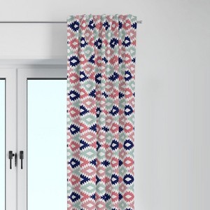Bacati - Emma Coral/Mint/Navy Kilim Curtain Panel - 1 of 4