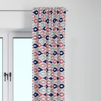 Bacati - Emma Coral/Mint/Navy Kilim Curtain Panel