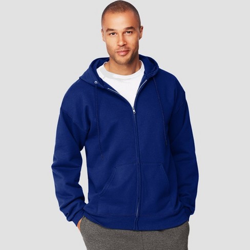 Hanes Men's Ultimate Cotton Full-Zip Hooded Sweatshirt - Deep Blue M