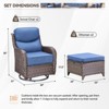 Gymojoy Outdoor Patio Swivel Chairs Glider Chair Set with 6" Thick Cushions Glider Chairs and Ottoman for Garden - 3 of 4
