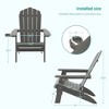 Sonkuki Patio Outdoor Folding Plastic Wood Adirondack Chair, Weather Resistant for Lawn, deck and Backyard - 3 of 4