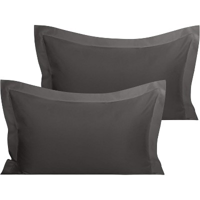 2 Pack Organic Cotton Pillow Shams, Sateen Weave Oxford Pillowcases - NTBAY