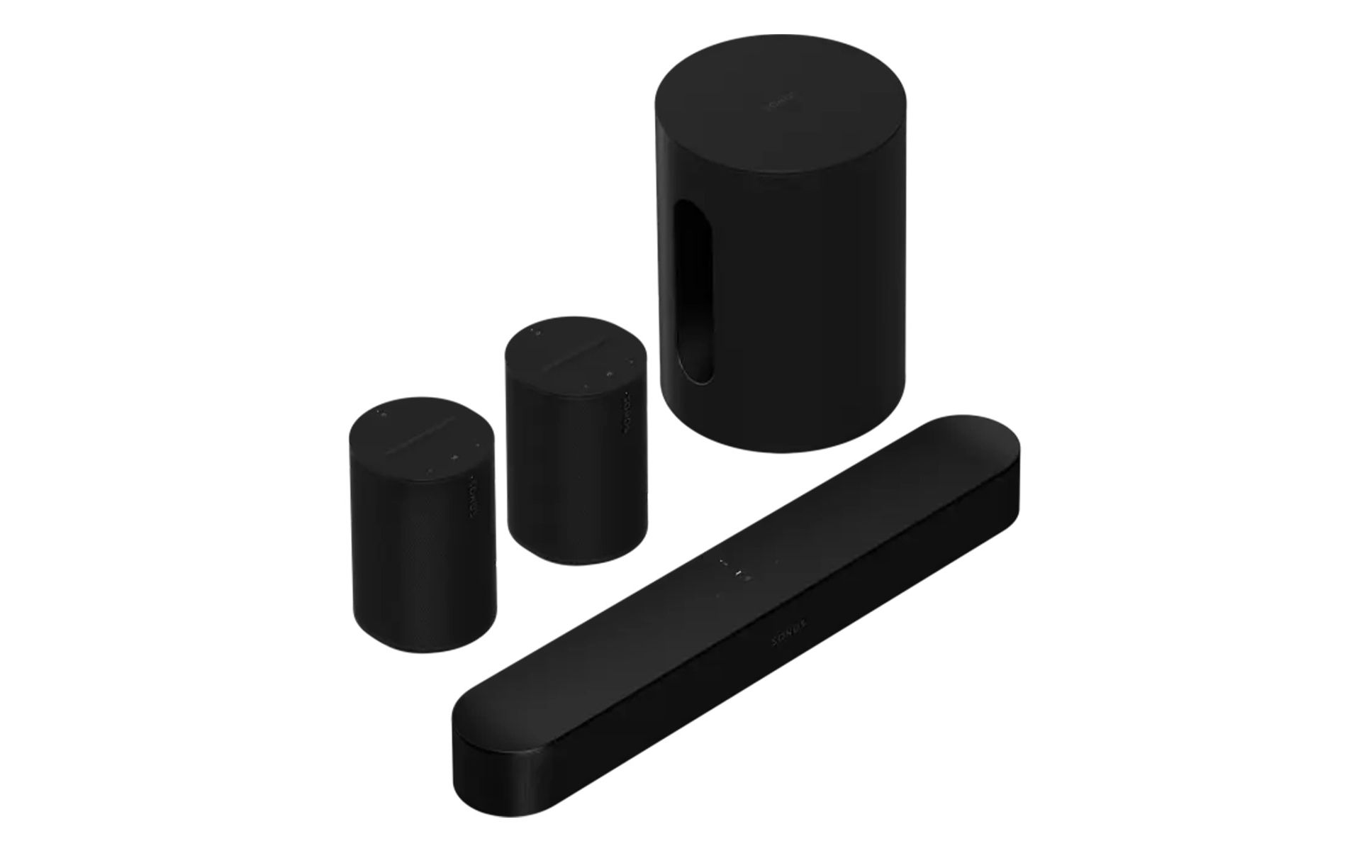Sonos Immersive Set with Beam (Gen 2) Soundbar, Sub Mini Wireless Subwoofer, and Pair of Era 100 Wireless Smart Speaker