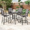 VisioGear Patio Counter and Bar Stools, 4 Pieces Bar Stools, Height Top Patio Barstools 360° Swivel, Gray, 25.2"*25.2"*48.6" - 3 of 4
