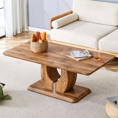 CENGHU Modern Luxury Imitation Marble Rectangular Dining Table, Tea Table, Coffee Table with Stainless Steel Decorative Strips for Dining Room