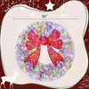 36" Prelit Snow-Flocked Christmas Wreath with 3D Bow and 140 LED Lights, 11 Modes, Remote Control - 3 of 4