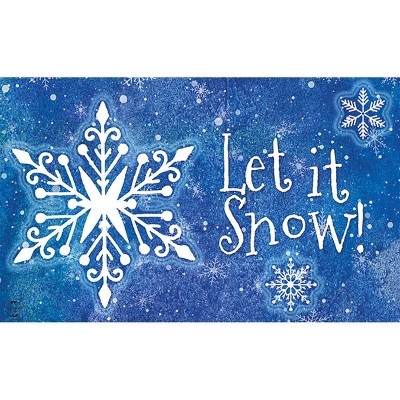 Briarwood Lane Checkered Snowflakes Winter Natural Fiber Coir Doormat  Welcome 30 X 18 : Target