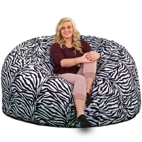 Ultimate Sack 6000 (6 ft.) Bean Bag Chair - Black Suede