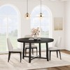 47" Round Dining Table, Industrial Dinner Table for 4 to 6, Wooden Kitchen Table （No Chairs） - 2 of 4