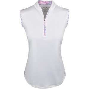 Snake Eyes Golf Ladies 1/4 Zip Sleeveless Mock Polo - 1 of 2