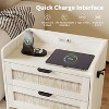 Rattan Nightstand Set of 2,Bedside Table with 2 Storage Drawer Space, Boho End Table Side Table for Bedroom Living Room Office - 2 of 4