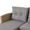 CAVINAS Outdoor Sofa Set, Wicker Rattan Outdoor Balcony Furniture Sets with Cushions, Modern Patio Sectional Set for Garden, Beige - 4 of 4