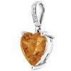 Pompeii3 9mm Citrine Women's Heart Pendant in 14k Gold Necklace 6mm Tall - 2 of 4