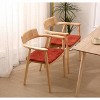 Nordlys Set of 2 Wood and Bouclé with Armrests Dining Chairs Exotic Boho Dining Room - 2 of 4