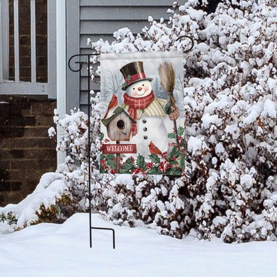 Briarwood Lane Winter-Gartenflagge "Jolly Snowman Welcome" | 45,7 X 31,8 Cm, Doppelseitig Bedruckt | Wetterfestes Polyester