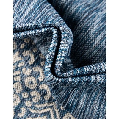 Blue Rectangular 9' x 12' Stain-Resistant Outdoor Rug