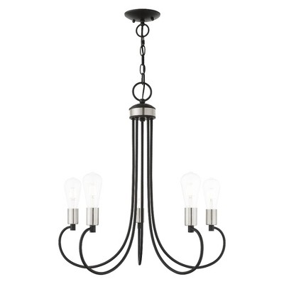 Livex Lighting Bari 5 - Light Chandelier in  Black