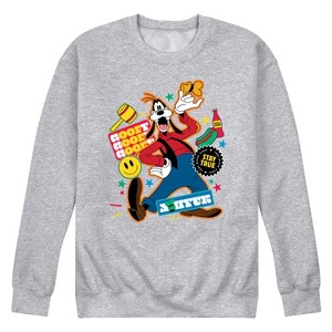 Men's - Disney - Goofy Stickers Graphic Fleece Sweatshirt - 1 of 4