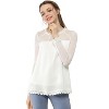 INSPIRE CHIC Women's Elegant Lace Sleeve Scalloped Trim Summer Casual Chiffon Blouse - image 3 of 4