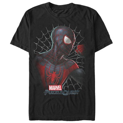 Men's Marvel Puzzle Quest Spider-man Web T-shirt - Black - 4x Large ...